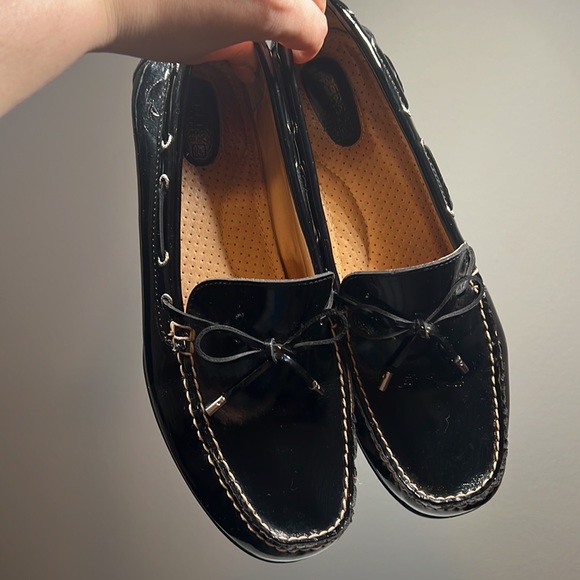 Men’s Sperrys topsiders size 10 in black and white stitching - Picture 10 of 17